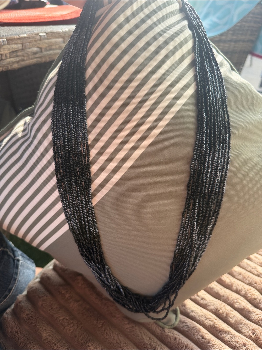 Nordstrom Multi-Strand Black Beaded Necklace